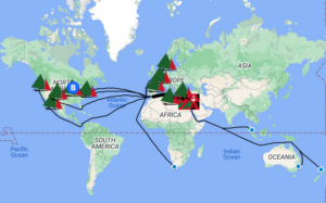 Map of Virtual Freedom Flotilla Events