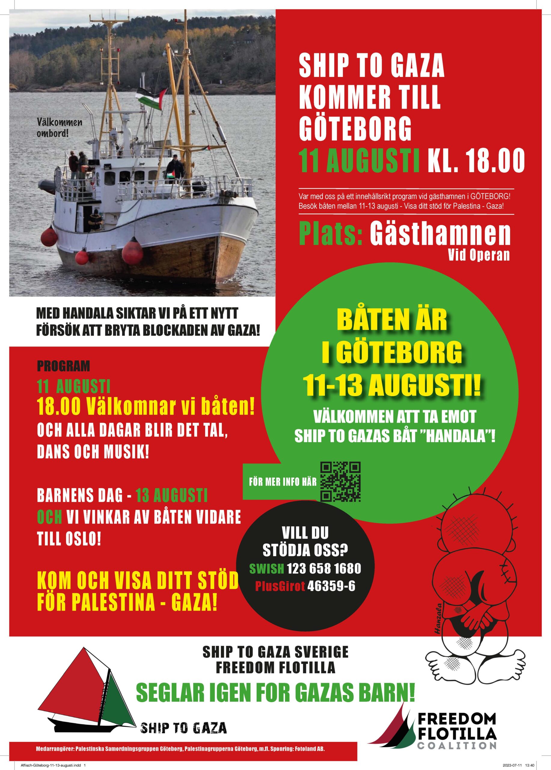 Göteborg Handala Freedom Flotilla visit